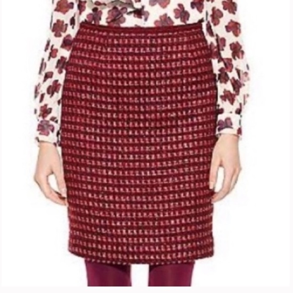 Tory Burch Red Patterned Skirt - Picture 1 of 10
